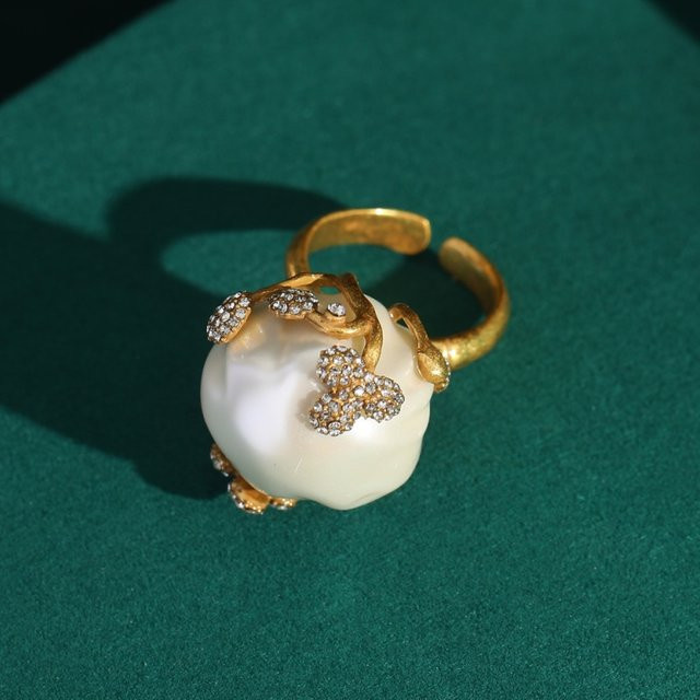 LOVE GREEN LIVE GREEN Ringe, Messing, Gold, Perle, Kristall, Damen - Bild 1