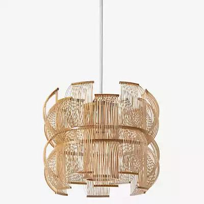 Motarasu Sen Pendelleuchte aus Rattan in Braun im Boho-Design - Bild 1