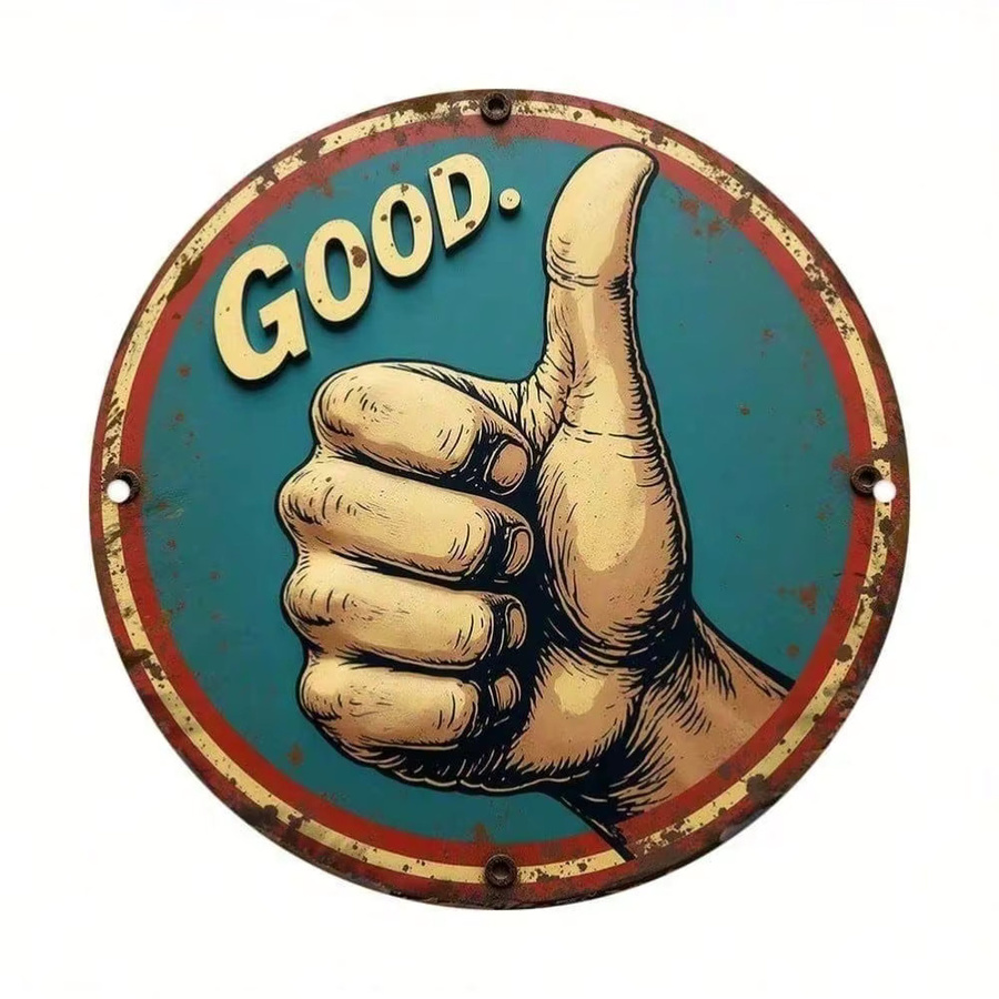 KeepLive Vintage Blechschild aus Metall als rustikale Wanddekoration, quadratisch, Mehrfarbig, B/H: 20,3 x 20,3 cm - Bild 4