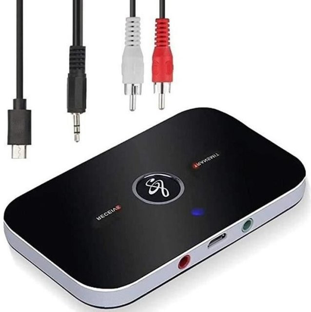 Ozvavzk 2 in 1 Bluetooth Sender und Empfänger mit 3,5 mm Jack, Schwarz - Bild 1