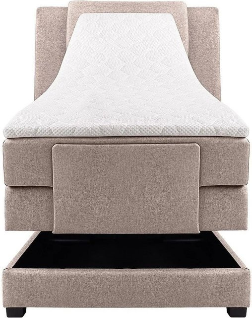 Vente-unique Boxspringbett Castel Beige B/T/H: 100 x 200 cm - Bild 1