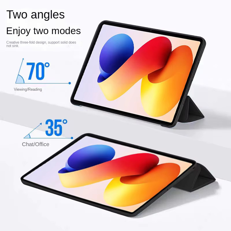 Xiaomi Klapphülle mit PU-Leder und weicher Silikon-Rückseite für POCO Pad M1 und Redmi Pad Pro 12,1 Zoll in Schwarz - Bild 2