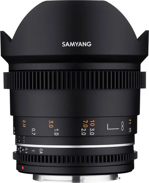 Samyang Ultraweitwinkel Cine und Video Objektiv MF 14mm T3,1 VDSLR MK2 für Canon EF in Schwarz - Bild 1