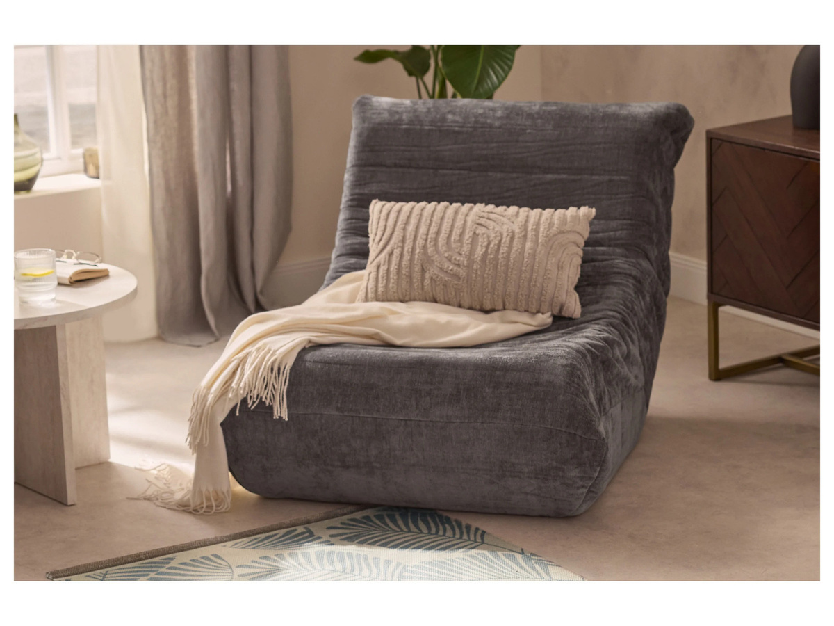 LIVARNO Indoor-Loungesessel in Grau mit Stoffbezug und PU-Schaum, Modernes Design - Bild 2