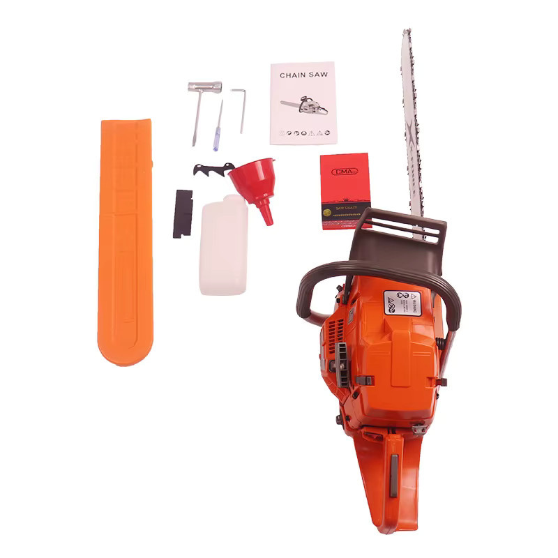 LZHZXY Benzin-Kettensäge mit 24-Zoll-Schwert, 2-Takt, 70,7 cm³, in Rot-Orange für Garten und Landwirtschaft - Bild 2