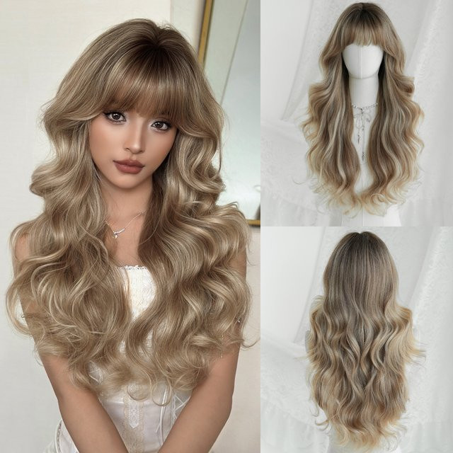 7JHH WIGS Perücke, Lange Wasserwellen, Champagner, Damen - Bild 1