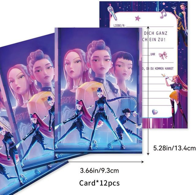 12er Set Kpop Dämonenjäger Geschenkbeutel aus Papier in Multicolor für Party und Einladungen - Bild 1