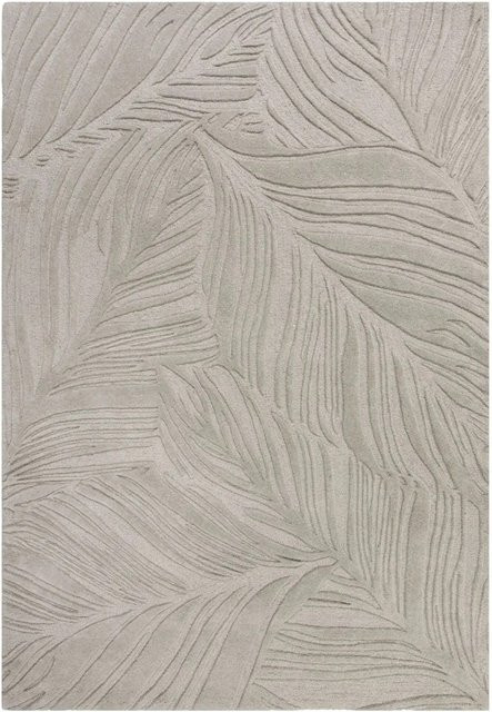 Flair Rugs Wollteppich Lino Leaf in Grau mit floralem Design, B/T: 160 x 230 cm - Bild 1