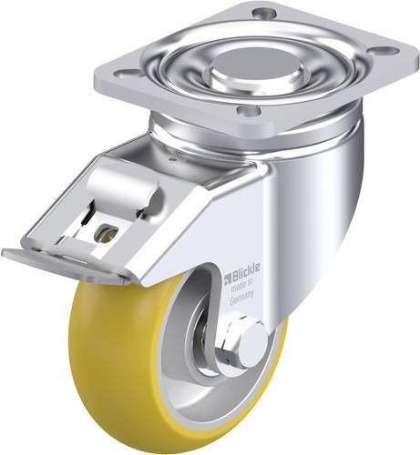 Blickle Stahlblech-Lenkrolle LH-ALTH 101K-1-FI-CO in Silber/Mehrfarbig mit 100 mm Rad-Durchmesser und 420 kg Tragfähigkeit - Bild 1