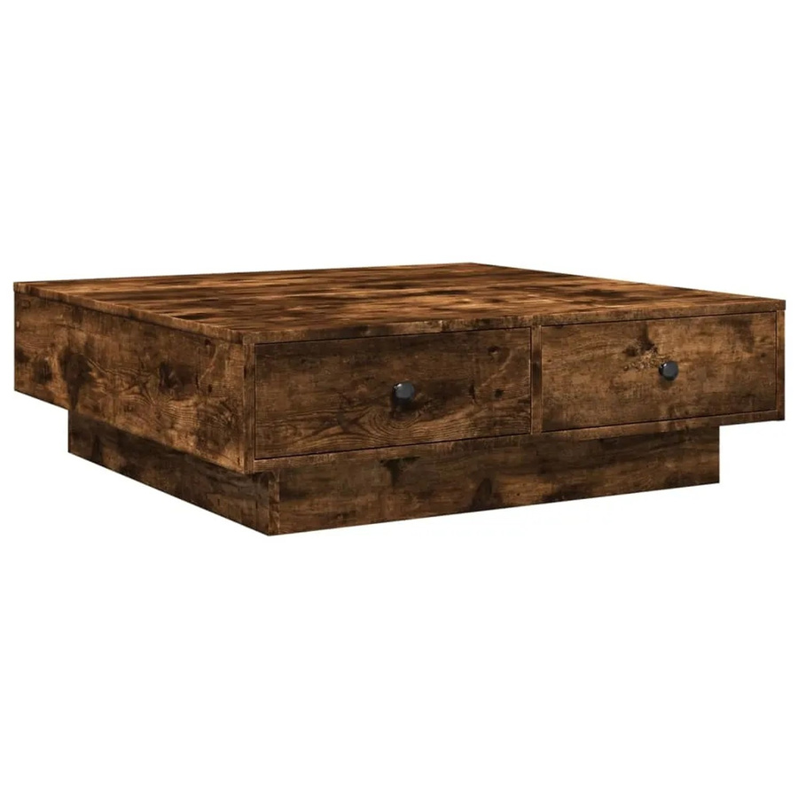 vidaXL Couchtisch in Räuchereiche im industriellen Stil, B/T/H: 90 x 90 x 28 cm - Bild 2