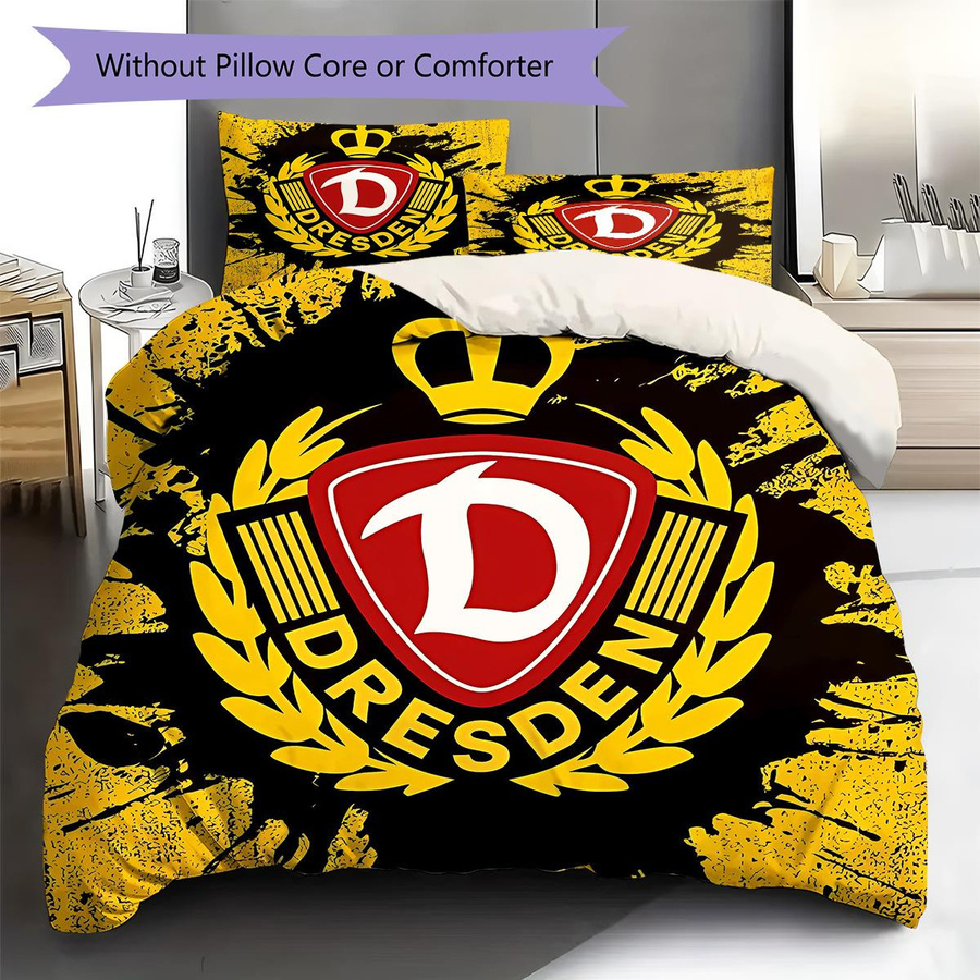 SG Dynamo Dresden Muster Bettwäsche Set mit Reißverschluss, Multicolor, B/H: 260 x 240 cm, inklusive 1 Bettbezug und 2 Kissenbezügen - Bild 4