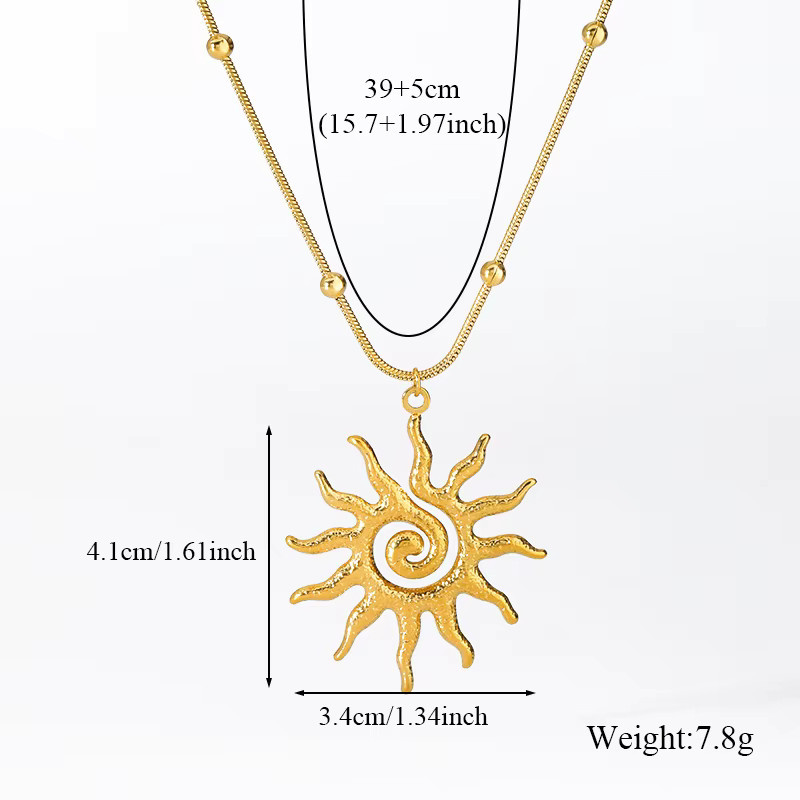 EILIECK Schmuck-Set Halskette und Ohrringe, Edelstahl, Gold, Damen, Vintage - Bild 2