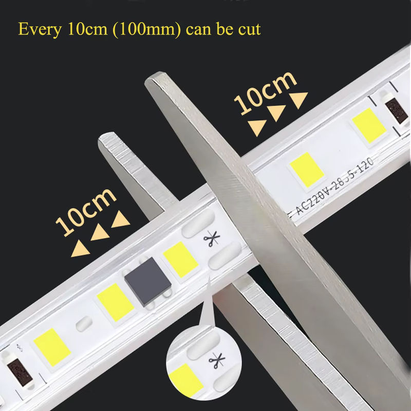 WAAJEA LED-Streifenlicht 220 V mit 120 LED/m, flexibler SMD 2835 LED-Streifen aus PVC, schneidbar, ideal für Schrank, Kleiderschrank und Heimdekoration - Bild 3