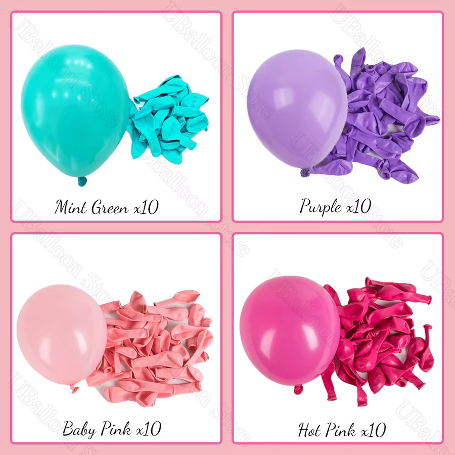 40 Stück MicroPlush Latexballons in Pink und Lila, Durchmesser: 25,4 cm, ideal für Geburtstag und Babyparty Dekoration - Bild 2