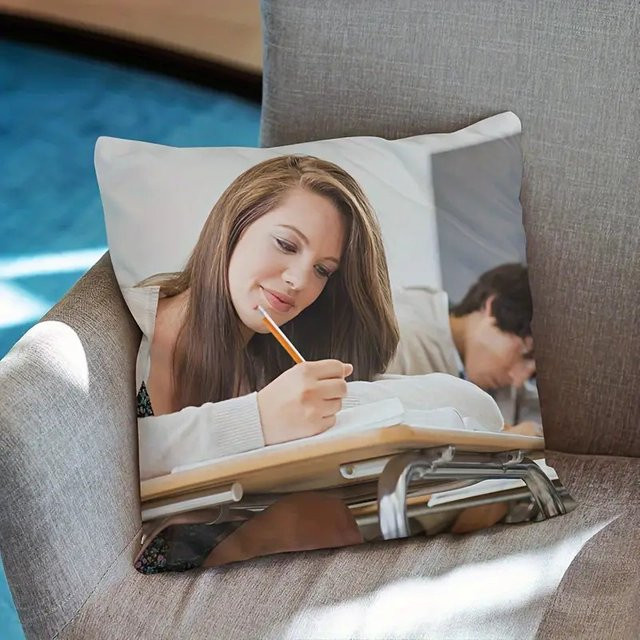 Personalisiertes Fotokissen aus weißem Polyester für dein individuelles Geschenk, quadratisch, Breite: 45,0 cm - Bild 1