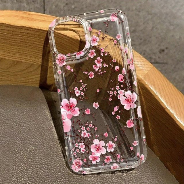 Transparente Samsung Handyhülle mit Kirschblüten-Aufdruck für Galaxy S26 Ultra S25 S24 S23 S22 S21 S20 FE A15 A35 A54 A55 5G - Bild 1