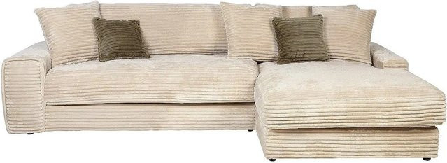 Calazo Ecksofa in Beige mit Cord-Bezug ohne Schlafmöglichkeit - Bild 1