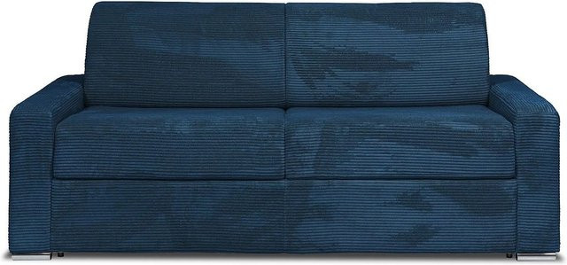 Vente-unique Schlafsofa Calito Blau mit Stoffbezug, Breite: 216 cm - Bild 1