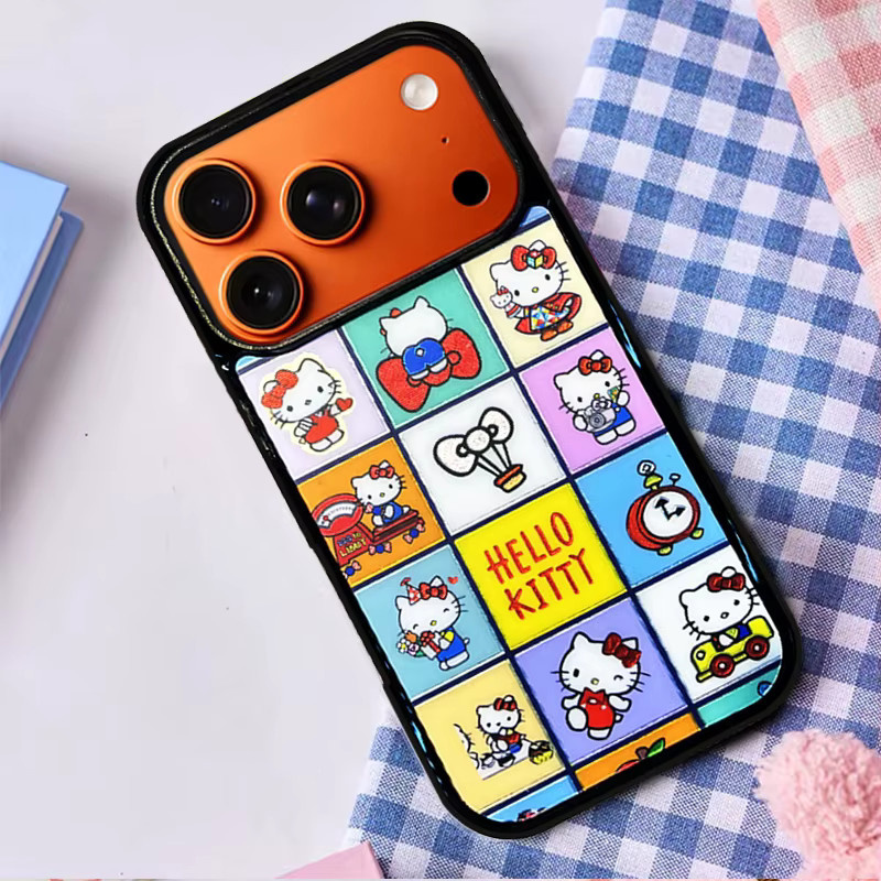 Sanrio Hello Kitty Handyhülle im Korea INS Stil für iPhone, stoßfest, schwarz/mehrfarbig - Bild 5