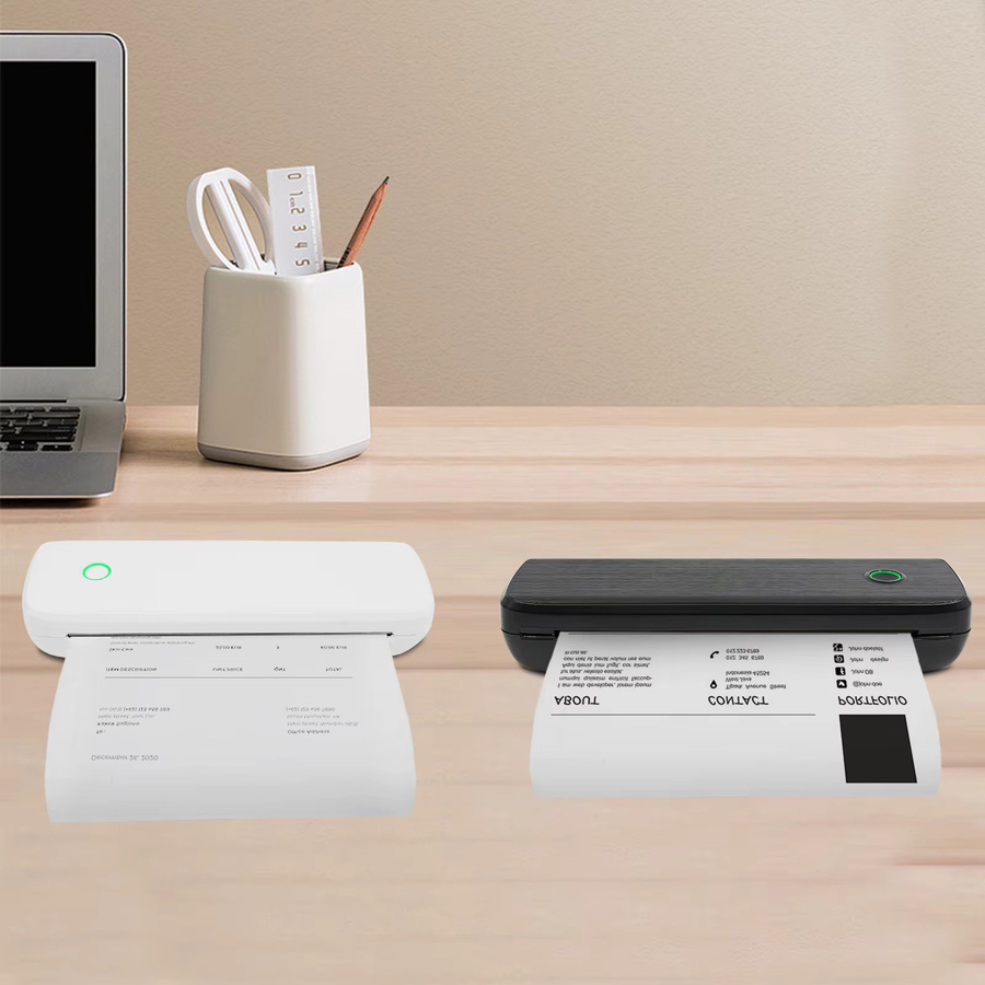 Tragbarer A4-Thermodrucker mit Bluetooth für Smartphone und PC, kabelloser Tattoo-Transferdrucker in Schwarz - Bild 3