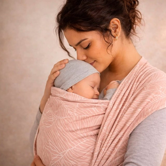 Hoppediz Babytragetuch Gewebtes Tragetuch aus Baumwolle in Pink - Bild 1
