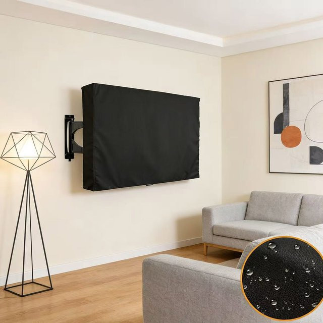 Villa TV-Abdeckung Wetterfest und Staubdicht Outdoor-TV-Schutzhülle in Schwarz - Bild 1