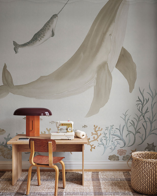 Sandberg Mural Sally Tapete in Beige mit Aquarell-Motiv aus Vlies - Bild 3