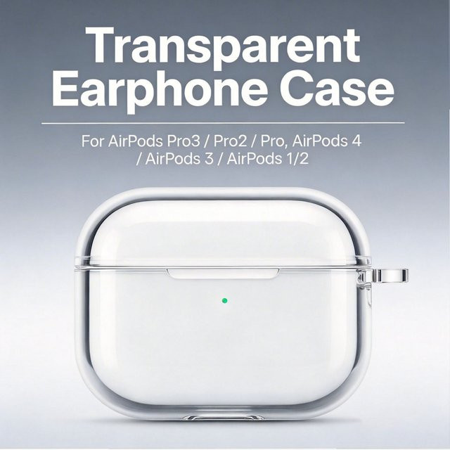 Transparente TPU Schutzhülle für Apple AirPods 4 und AirPods Pro 2 Generation mit USB-C Anschluss - Bild 1