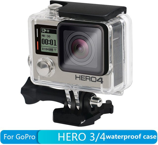 GoPro Wasserdichtes Gehäuse für Hero 3+ und Hero 4 in Transparent als Unterwasser-Tauchschutzhülle - Bild 1