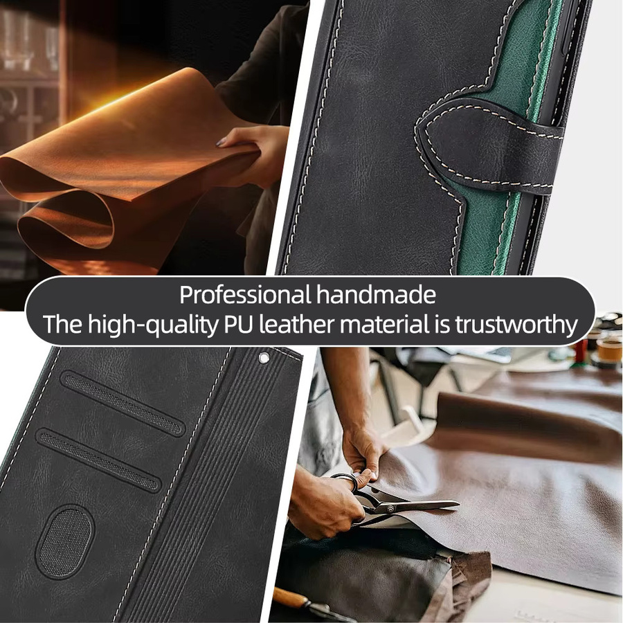 Business Magnet Schnalle Brieftasche Hülle aus Leder für Xiaomi Redmi Note 13, 13r Pro Plus, 13c 5G und 4G in Blau - Bild 6