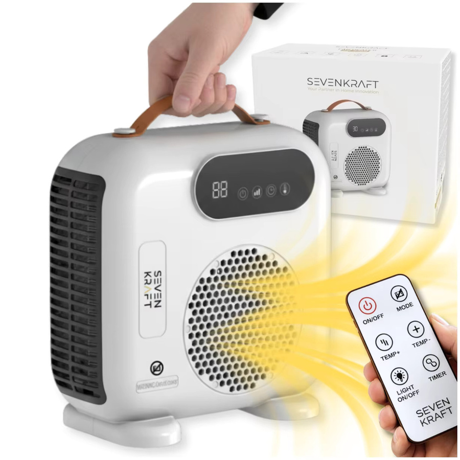 Adler Thermoheizlüfter mit 2000 W Leistung und Fernbedienung, weiß, freistehend - Bild 3