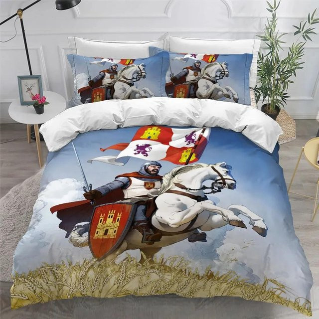 Bettwäsche Set Heilige Ritter von Binchi Outdoor Product mit Bettbezug und Kissenbezug, Mehrfarbig, Microfaser, B/H: 135 x 200 cm - Bild 1