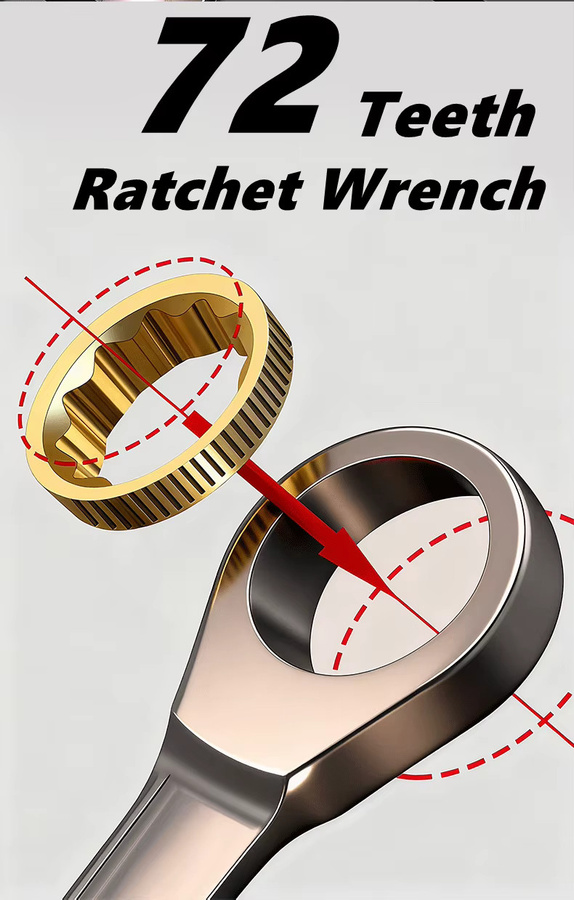 Flexibler Ratschenschlüssel Set in Gold, Metrischer Universalschlüssel 6-22mm für Auto und Motorrad Reparaturwerkzeuge - Bild 5