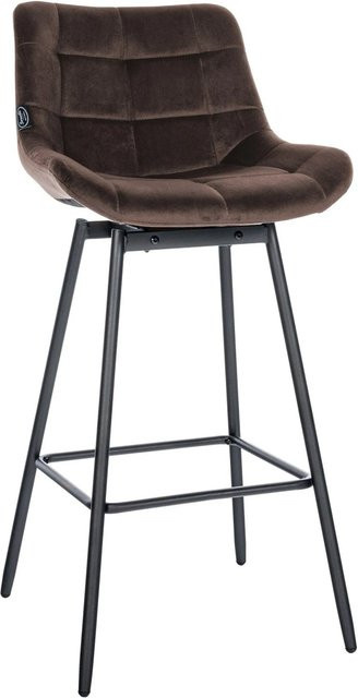 DELUKE Barhocker VISEN Barstuhl aus Samt in Braun mit Lehne und Drehsitz, B/T/H: 49 x 56 x 105 cm - Bild 1