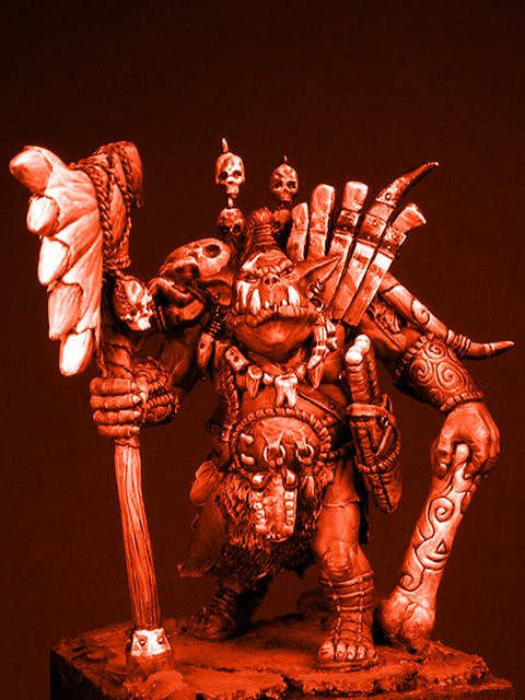 KIMERA Axt Orkführer, Unbemalter Bausatz, 1/24, 75mm, Fantasy, Kunststoff, Grau - Bild 1