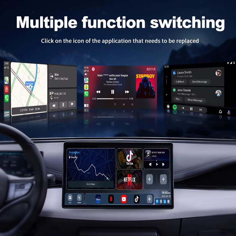 MMB MAX Android 13 CarPlay Ai Box mit 8 GB RAM und 128 GB Speicher, QCM6125 Prozessor, Netflix, Youtube, GPS und 4G LTE für BYD Seallion & DENZA, Schwarz - Bild 2