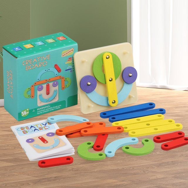 TXWJ Stecktafel-Spielzeug, Lernspielset, Holz, ab 3 Jahre - Bild 1