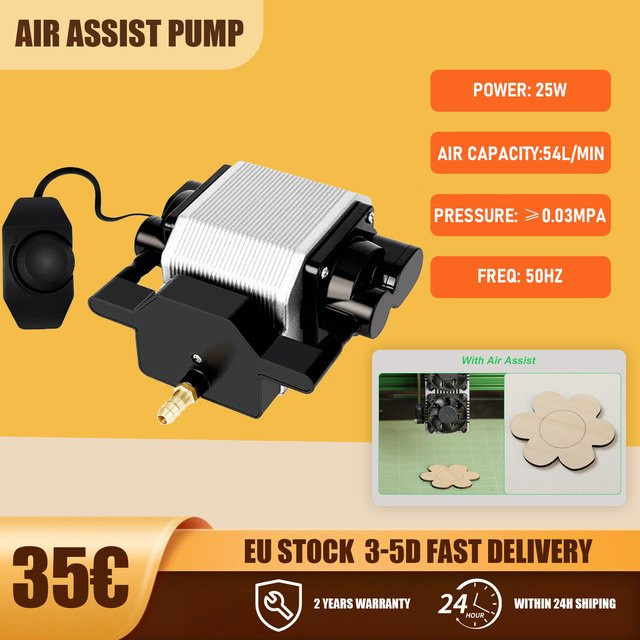 Neje Air Assist Pumpe für CNC Laser Cutter und Drucker, 54/55 l/Min, Schwarz - Bild 1