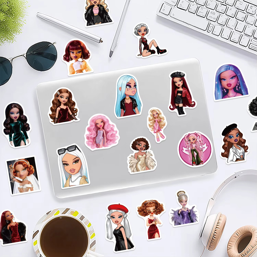 Bratz, Cartoon Bratz Puppen Graffiti Aufkleber, 50-teiliges Set, multicolour - Bild 3