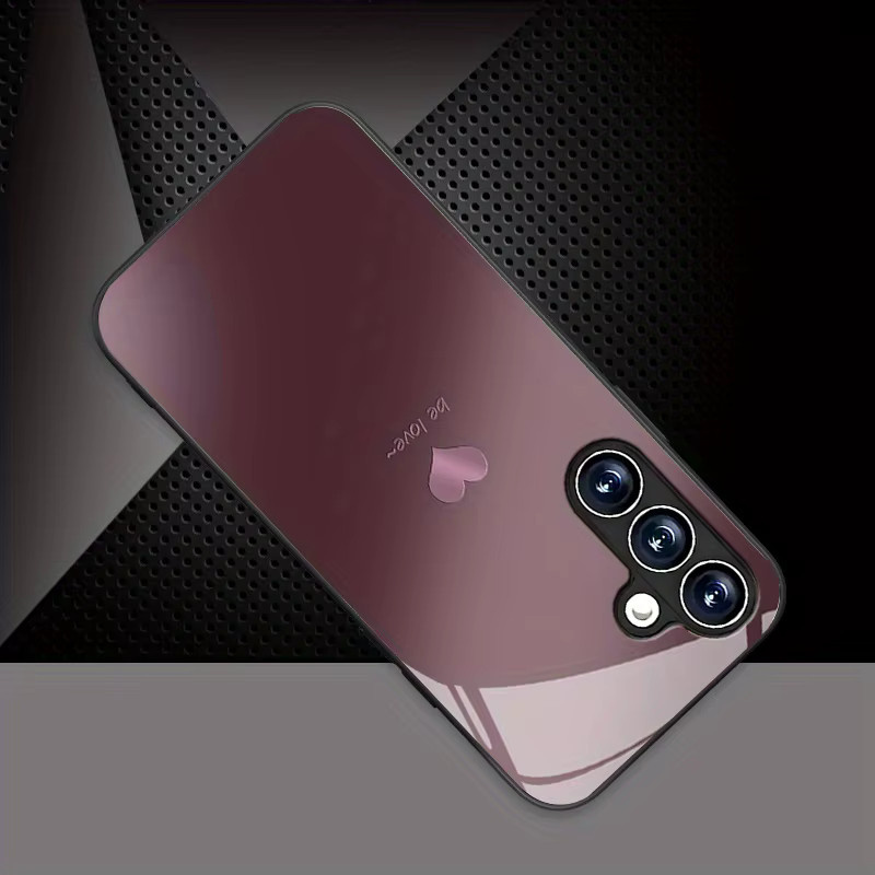 Stilvolle Glas-Handyhülle mit lila Farbverlauf und Herz-Muster für Samsung Galaxy S26 S25 S24 S23 S22 S20 Ultra sowie A72 A73 5G - Bild 2