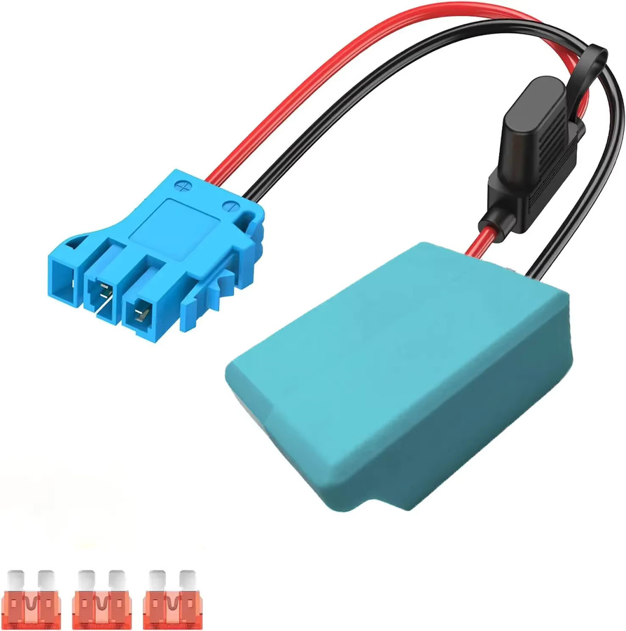 XMSJ Power Wheel Adapter für Makita 18V Akku mit 12AWG Kabel und 40A Sicherung in Blau, kompatibel mit Peg-Perego Ride-On Autos - Bild 3