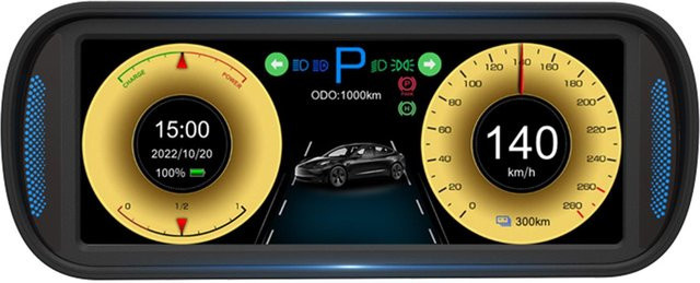 Auto-Head-Up-Display Ersatz für Tesla Model Y und Model 3 2019–2022, 6,8 Zoll LCD-Instrument in Schwarz - Bild 1