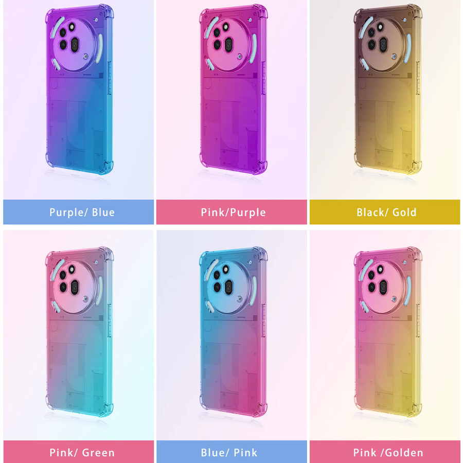 Stoßfeste TPU Schutzhülle mit Farbverlauf für Nothing Phone 3A Pro in Transparent/Multicolour - Bild 2