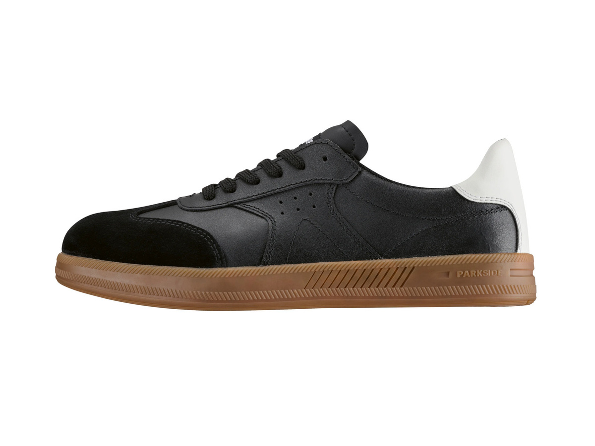 Parkside Herren S1 Sicherheitsschuhe aus Leder in Schwarz und Weiß, Größe 45 - Bild 2