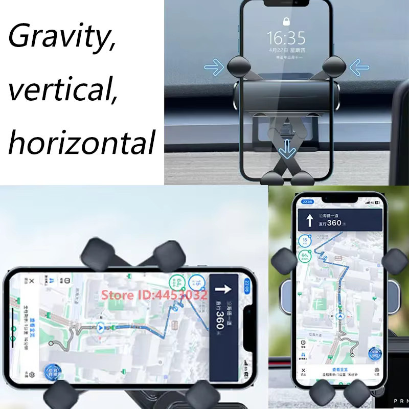 Autotelefonhalter mit Sockel 1 für Mercedes Benz A W177 (2019-2022), horizontale Schwerkraft-Mobilhalterung in Schwarz - Bild 2