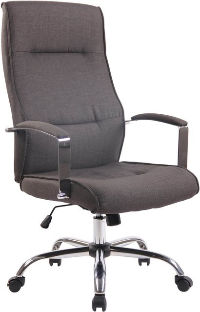 TPFLiving Bürostuhl Portofino Stoff Dunkelgrau mit Armlehnen und Rollen B/T/H: 63,0 x 72,0 x 124,0 cm - Bild 1
