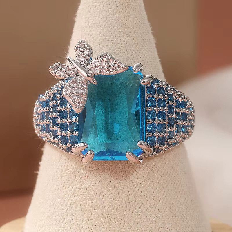 YoYo Ring, Schmetterlingsdesign, Silber, Zirkonia, Damen - Bild 2