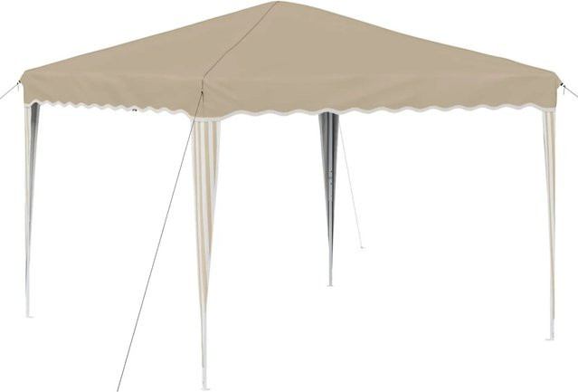 vidaXL Pop-up Partyzelt in Beige aus Oxford-Stoff und Metall, B/T/H: 288 x 288 x 245 cm - Bild 1