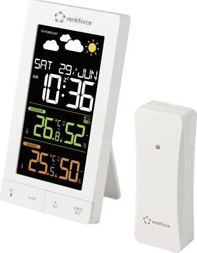 Renkforce RF-6701490 Funk-Wetterstation mit 12-Stunden-Vorhersage und Platz für bis zu 3 Sensoren in Weiß - Bild 1
