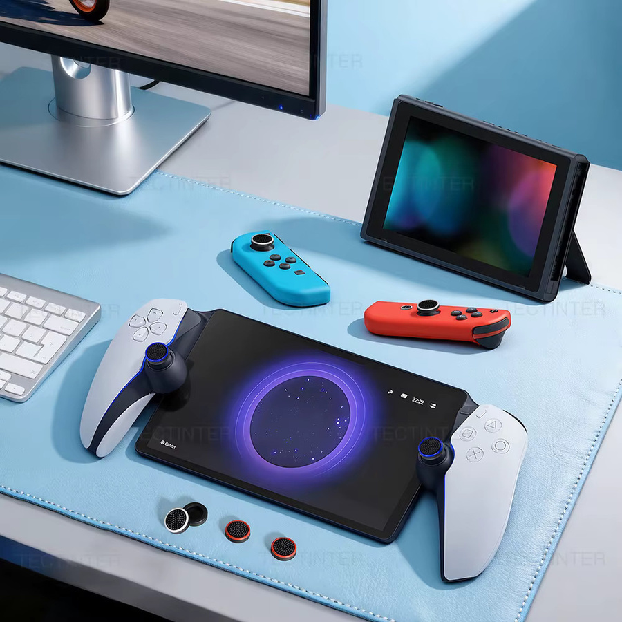 TECTINTER Rocker-Kappen für Nintendo Switch, OLED, PlayStation PS5 Portal, Steam Deck und ROG Ally, Daumengriffe in Schwarz - Bild 2